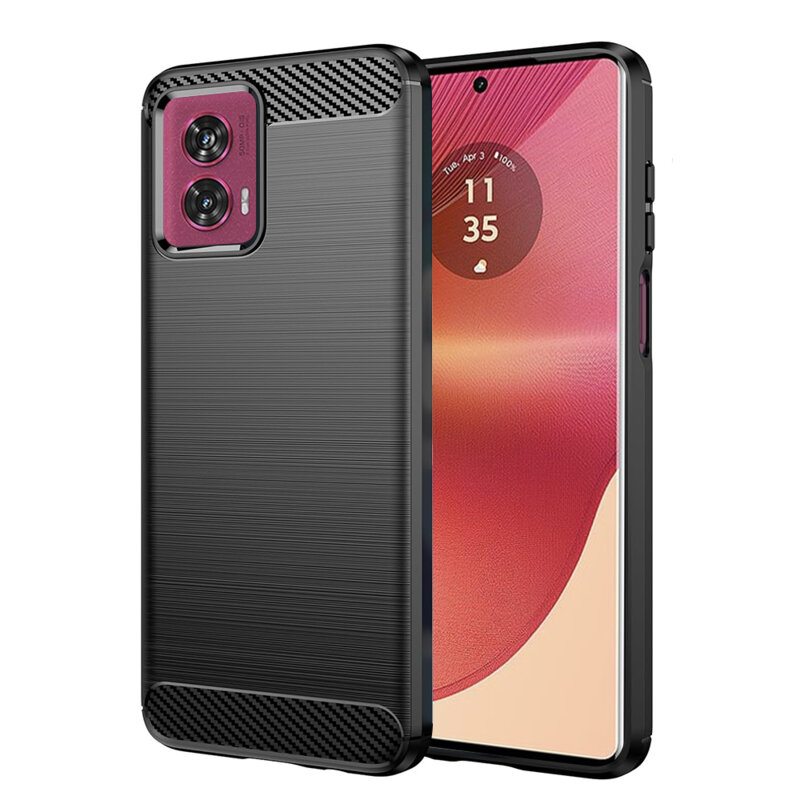 Husa Motorola Edge 50 Fusion Techsuit Carbon Silicone, negru