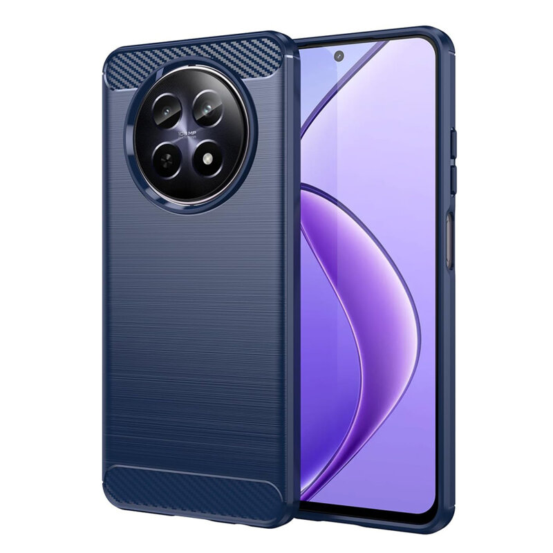 Husa Realme 12 Techsuit Carbon Silicone, albastru