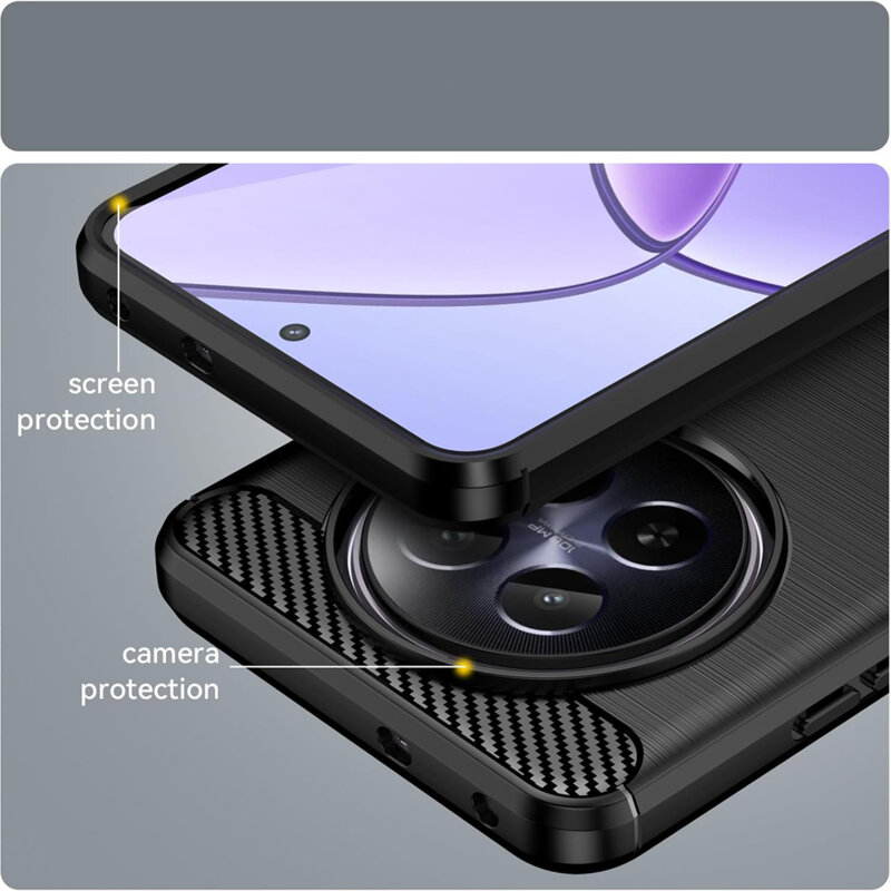 Husa Realme 12x Techsuit Carbon Silicone, negru