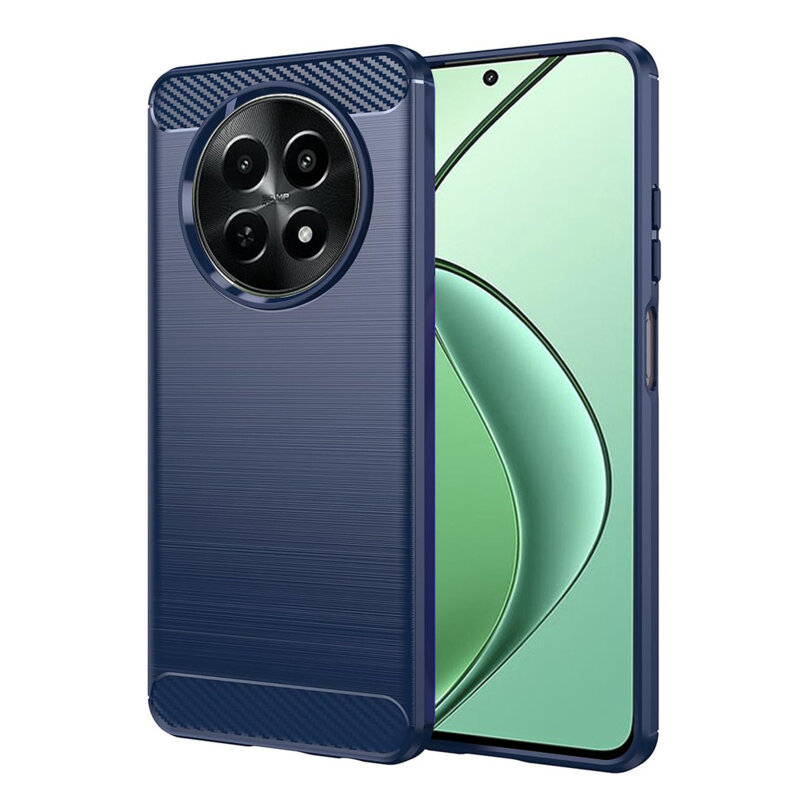 Husa Realme 12x Techsuit Carbon Silicone, albastru