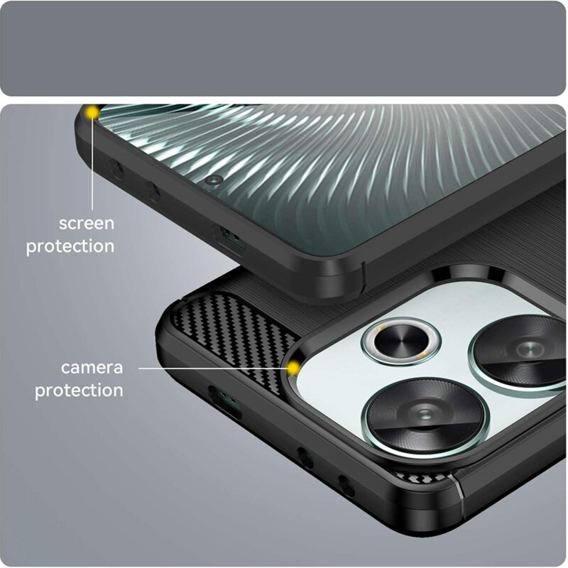 Husa Xiaomi Poco F6 Techsuit Carbon Silicone, albastru