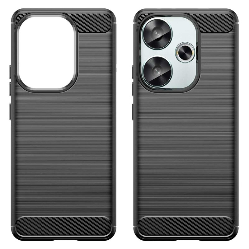 Husa Xiaomi Poco F6 Techsuit Carbon Silicone, negru