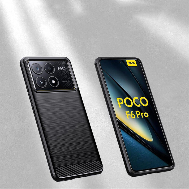 Husa Xiaomi Poco F6 Pro Techsuit Carbon Silicone, negru