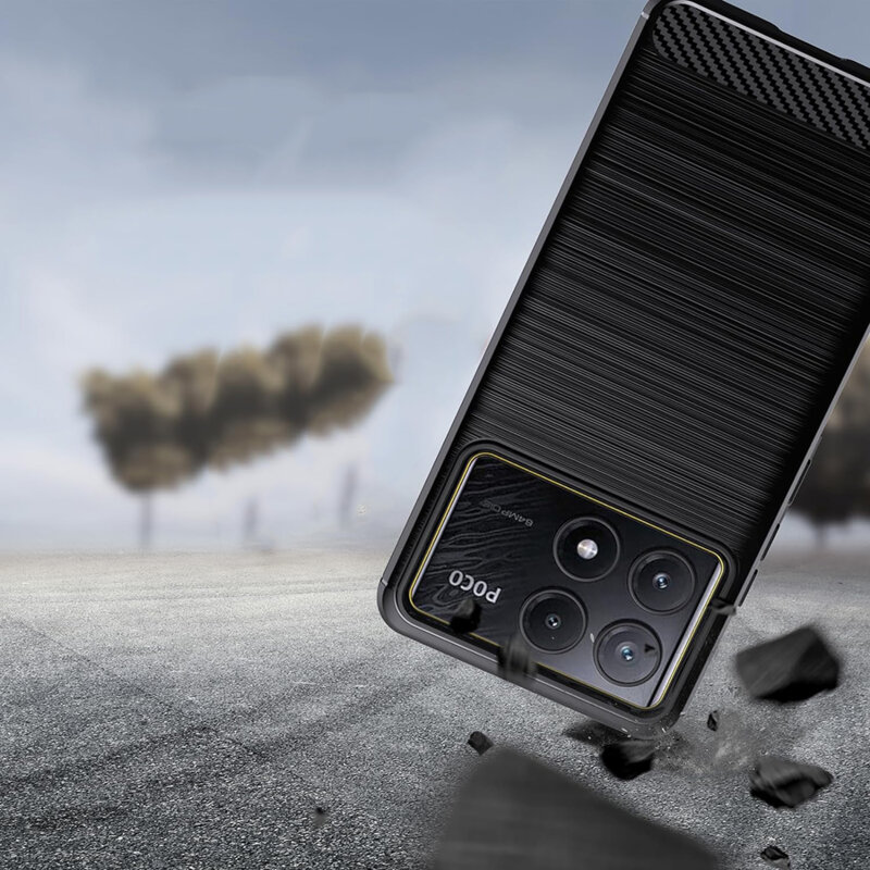 Husa Xiaomi Poco F6 Pro Techsuit Carbon Silicone, negru