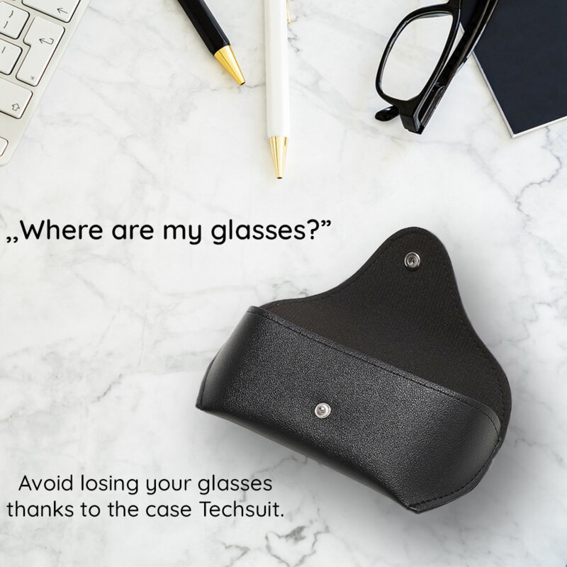 Etui pentru ochelari de vedere din piele Techsuit ETPU4, albastru