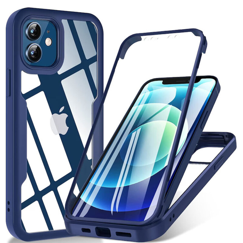 Husa 360° iPhone 12 Techsuit ColorVerse, albastru
