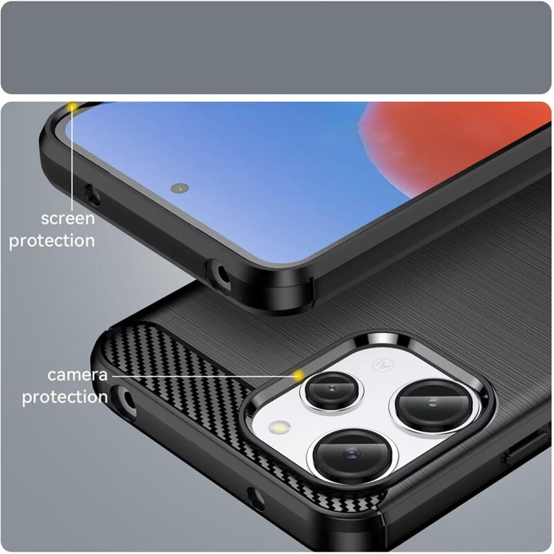 Husa Xiaomi Poco M6 4G Techsuit Carbon Silicone, albastru