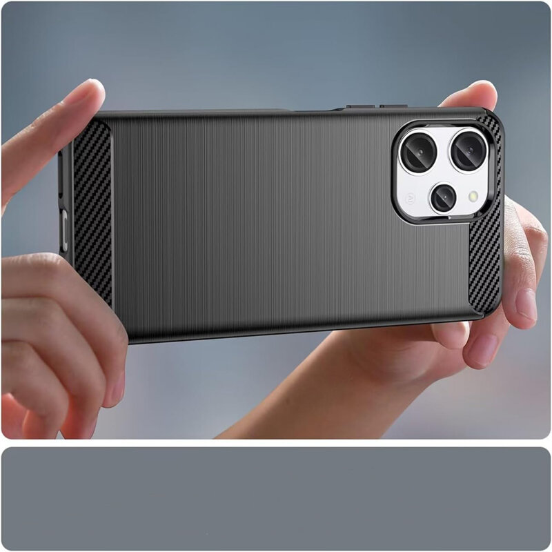 Husa Xiaomi Poco M6 4G Techsuit Carbon Silicone, negru