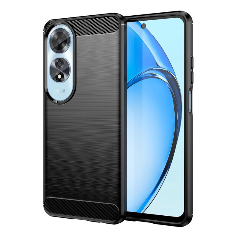 Husa Oppo A60 4G Techsuit Carbon Silicone, negru