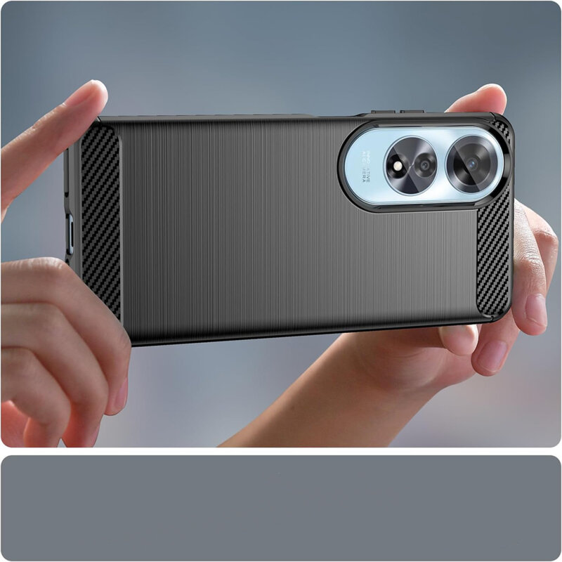 Husa Oppo A60 4G Techsuit Carbon Silicone, negru