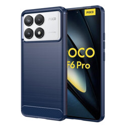 Husa Xiaomi Poco F6 Pro Techsuit Carbon Silicone, albastru