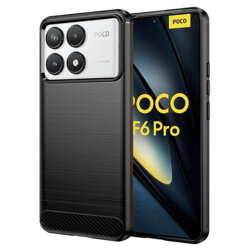 Husa Xiaomi Poco F6 Pro Techsuit Carbon Silicone, negru