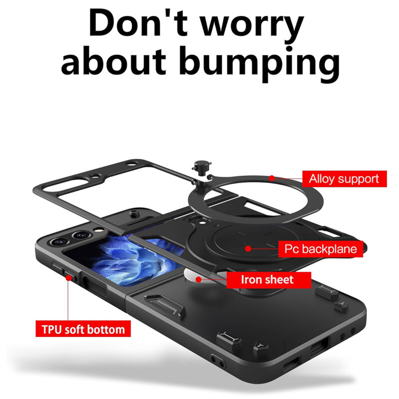 Husa Samsung Galaxy Z Flip6 Techsuit CamGuard Pro, albastru