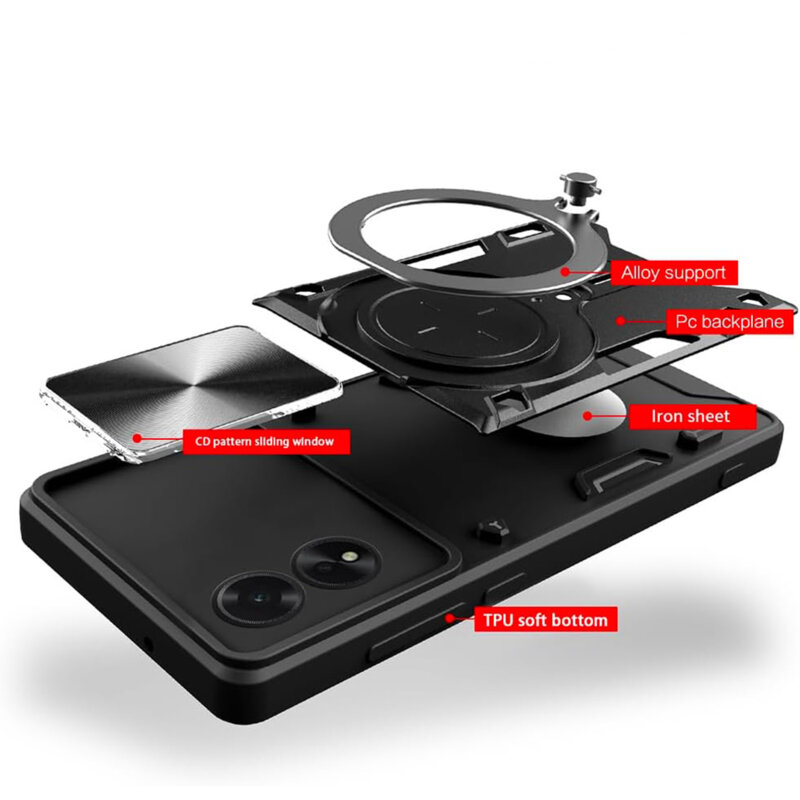 Husa Oppo A60 4G Techsuit CamGuard Pro, rosu