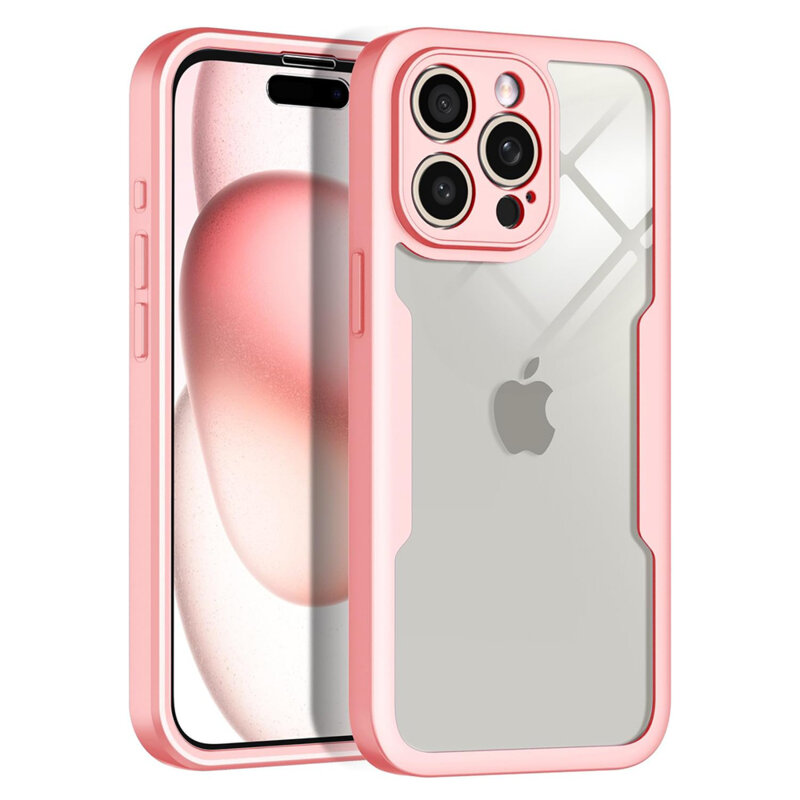 Husa 360° iPhone 15 Pro Techsuit ColorVerse, roz