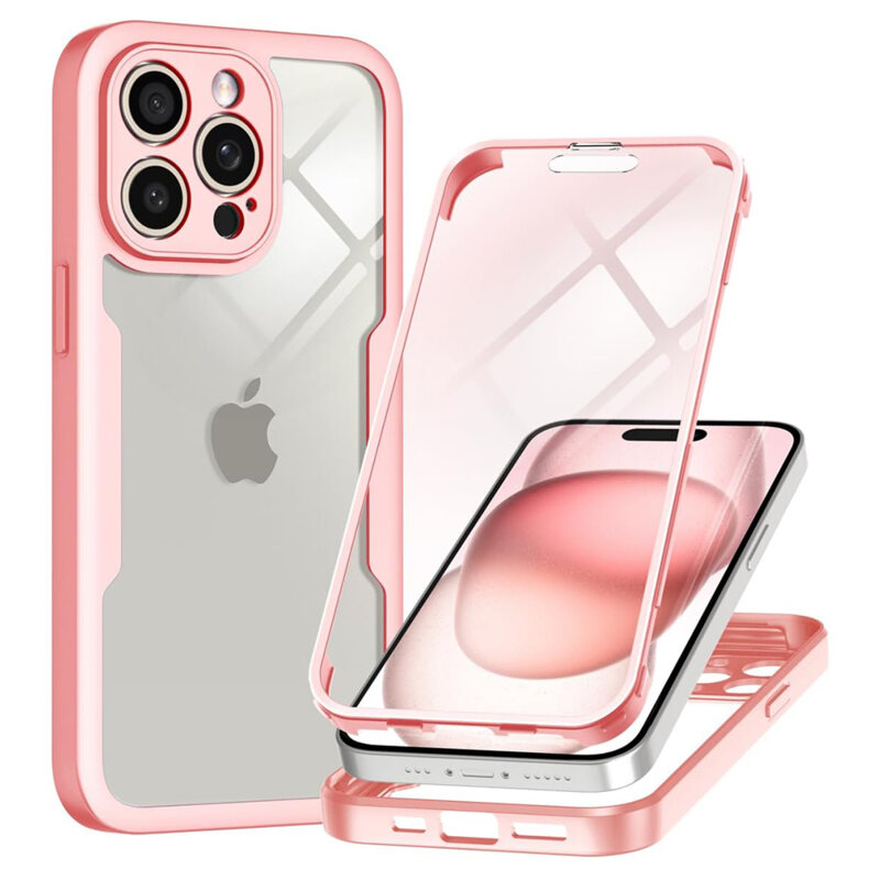 Husa 360° iPhone 14 Pro Max Techsuit ColorVerse, roz