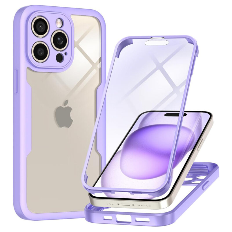 Husa 360° iPhone 14 Pro Techsuit ColorVerse, mov