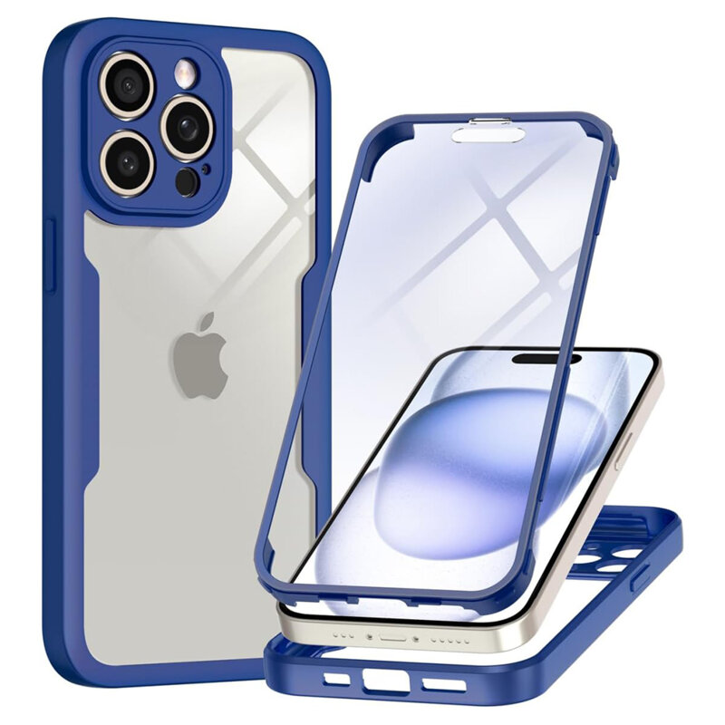 Husa 360° iPhone 14 Pro Techsuit ColorVerse, albastru