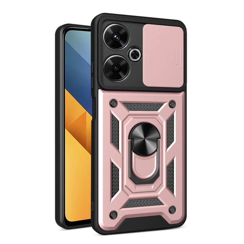 Husa Xiaomi Poco M6 4G protectie camera Techsuit CamShield Series, roz