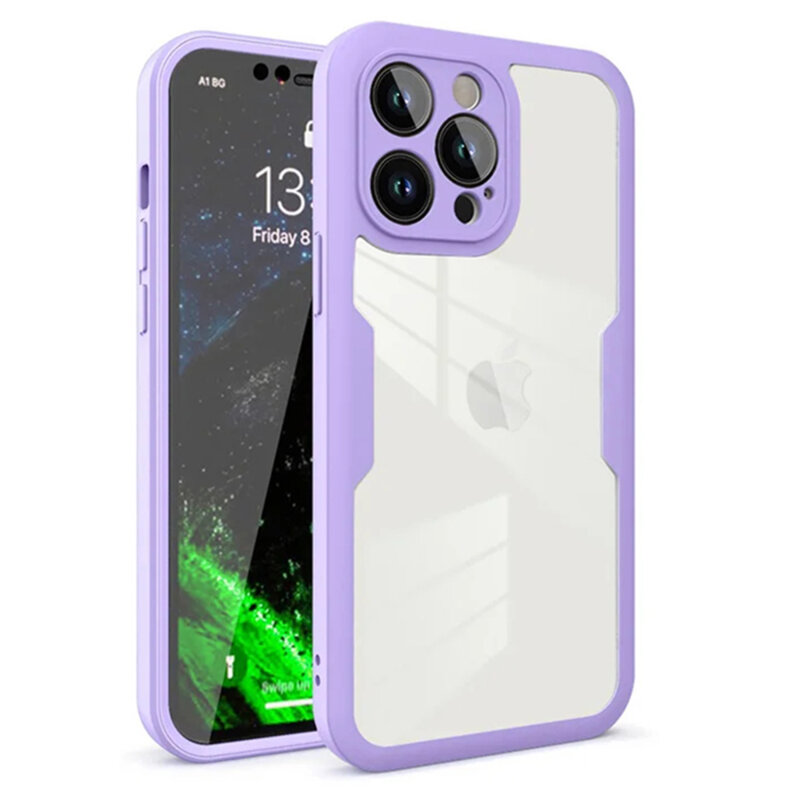 Husa 360° iPhone 12 Pro Techsuit ColorVerse, mov
