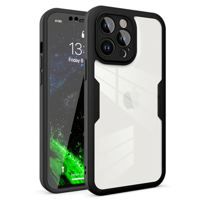 Husa 360° iPhone 12 Pro Techsuit ColorVerse, negru