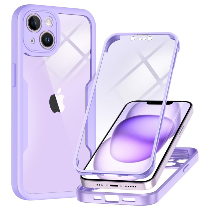 Husa 360° iPhone 14 Techsuit ColorVerse, mov