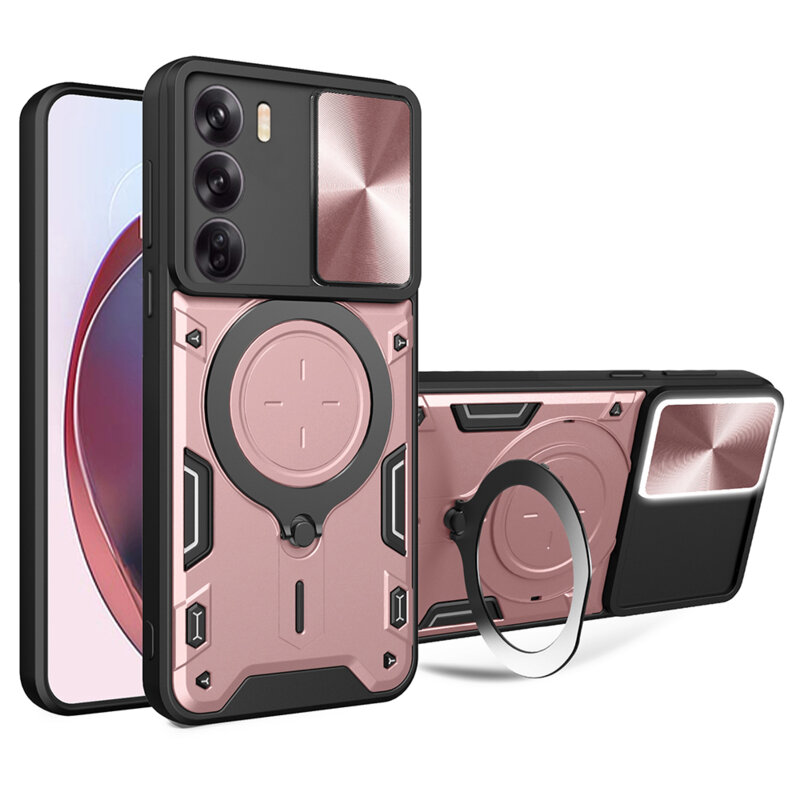 Husa Oppo Reno12 Techsuit CamGuard Pro, roz auriu