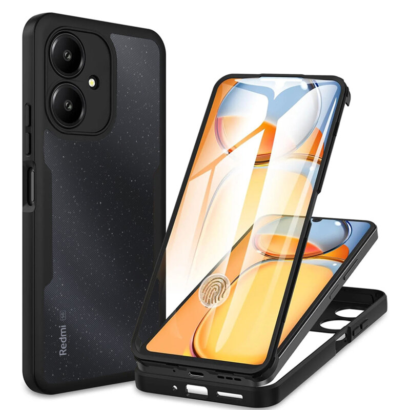 Husa 360° Xiaomi Redmi 13C 5G Techsuit ColorVerse, negru