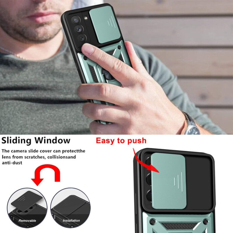 Husa Oppo Reno12 Pro protectie camera Techsuit CamShield Series, verde