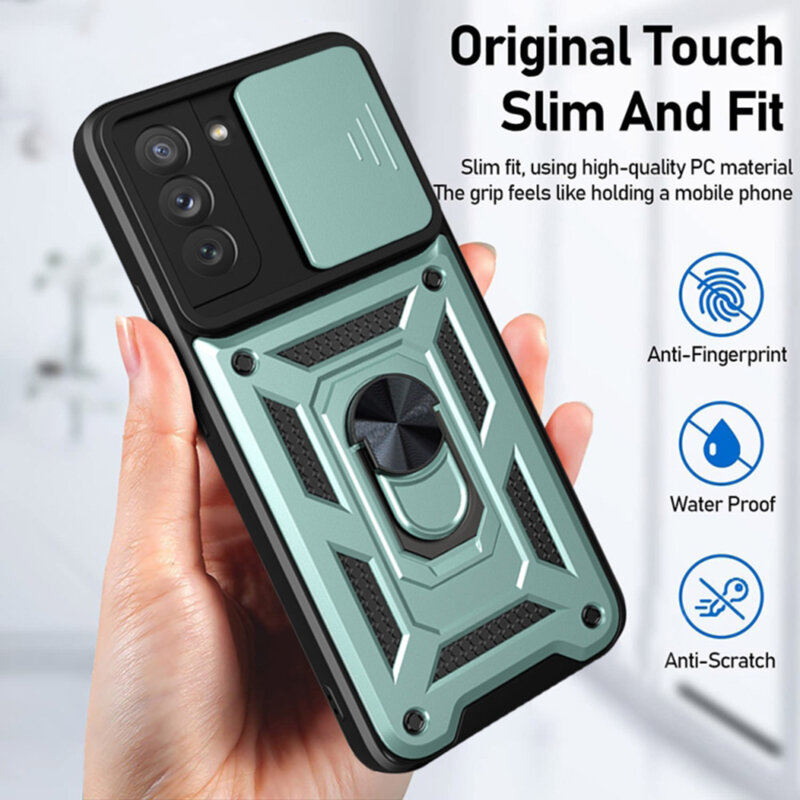 Husa Oppo Reno12 protectie camera Techsuit CamShield Series, verde
