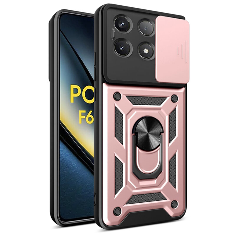 Husa Xiaomi Poco F6 Pro protectie camera Techsuit CamShield Series, roz