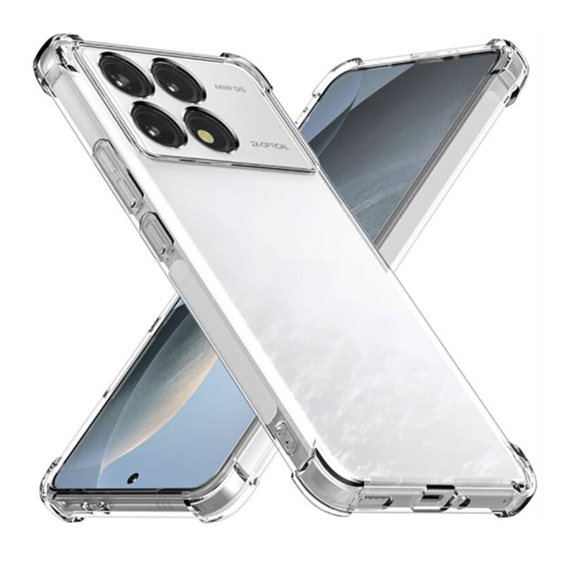 Husa Xiaomi Poco F6 Pro Techsuit Shockproof Clear Silicone, transparenta