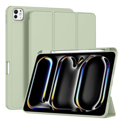 Husa iPad Pro 11 (2024) Techsuit Flex Trifold Pen, verde deschis