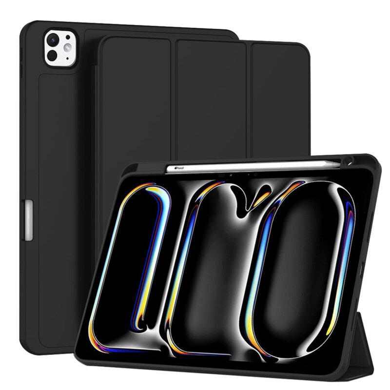 Husa iPad Pro 11 (2024) Techsuit Flex Trifold Pen, negru