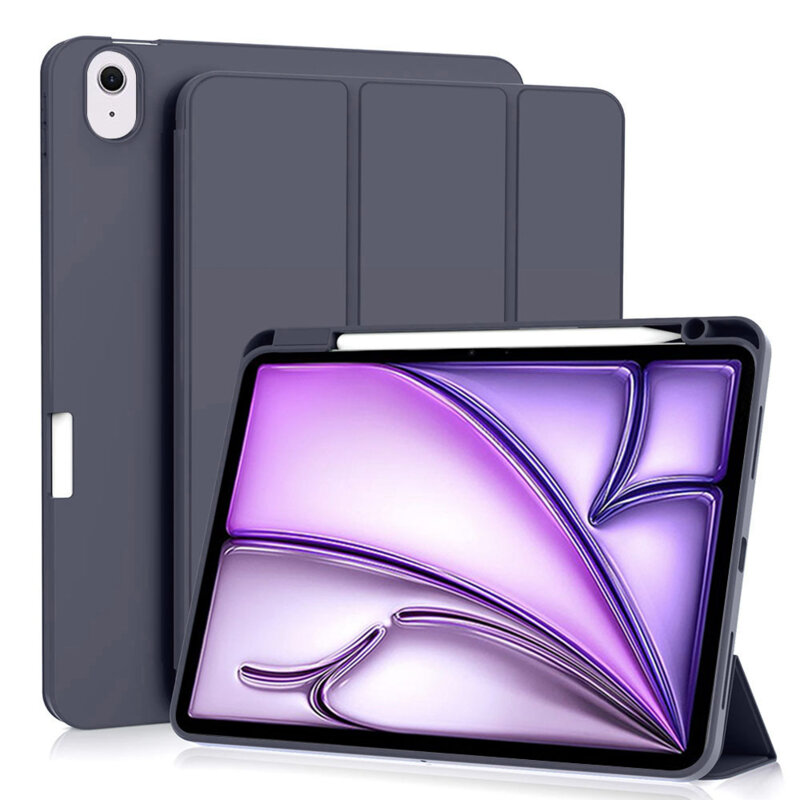 Husa iPad Air 11 (2024) Techsuit Flex Trifold Pen, bleumarin