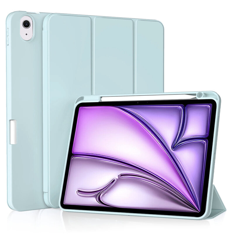 Husa iPad Air 11 (2024) Techsuit Flex Trifold Pen, bleu