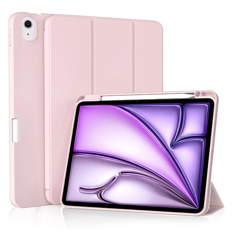 Husa iPad Air 11 (2024) Techsuit Flex Trifold Pen, roz