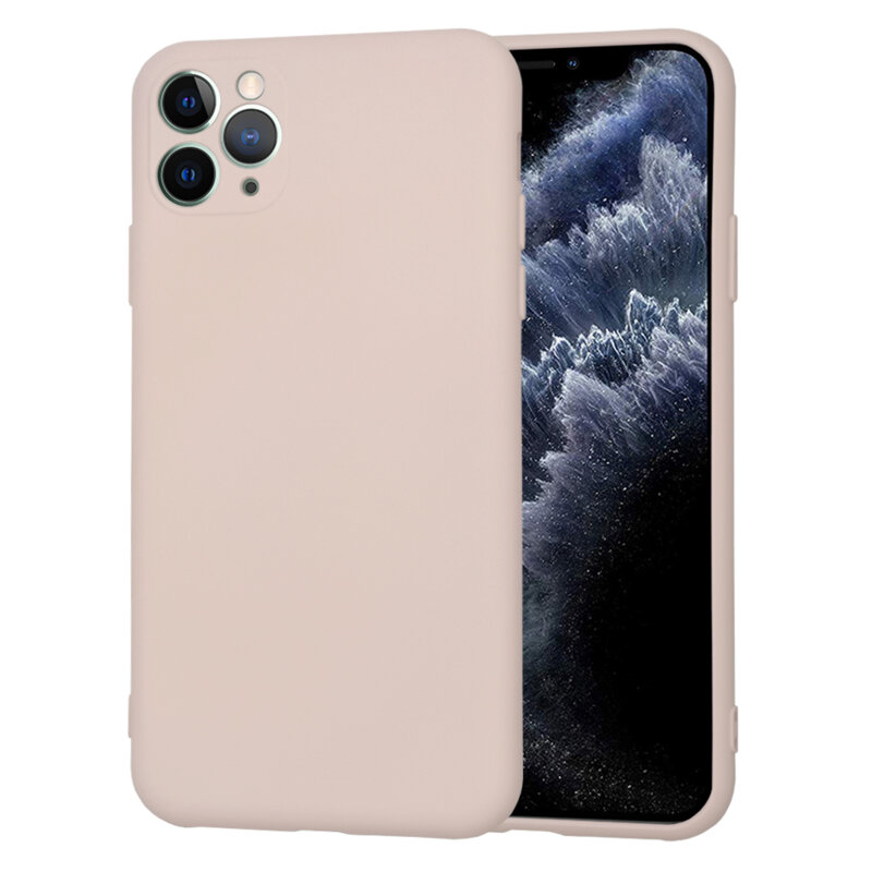 Husa silicon iPhone 11 Pro Max Techsuit SoftFlex, roz pudra
