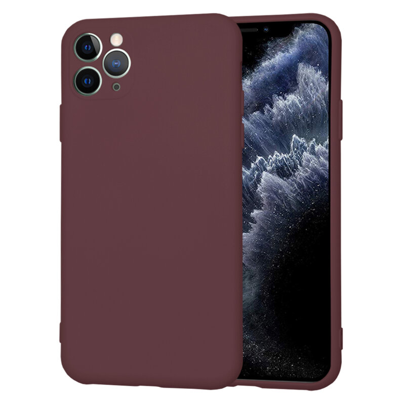 Husa silicon iPhone 11 Pro Max Techsuit SoftFlex, bordo