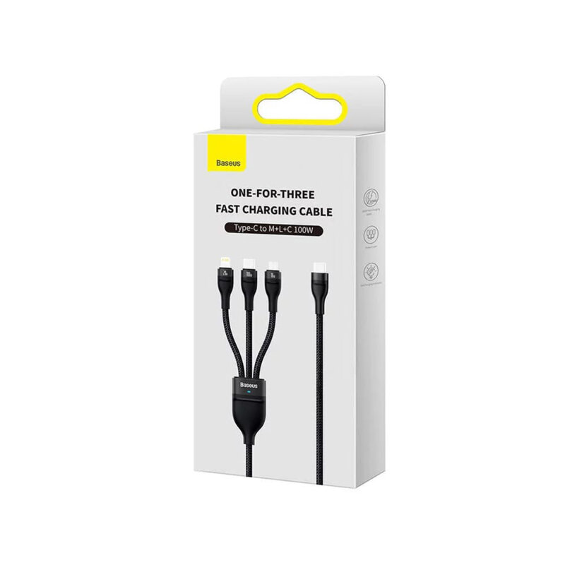 Cablu de date Type-C Baseus Flash Series 2, 100W, 1.5m, negru