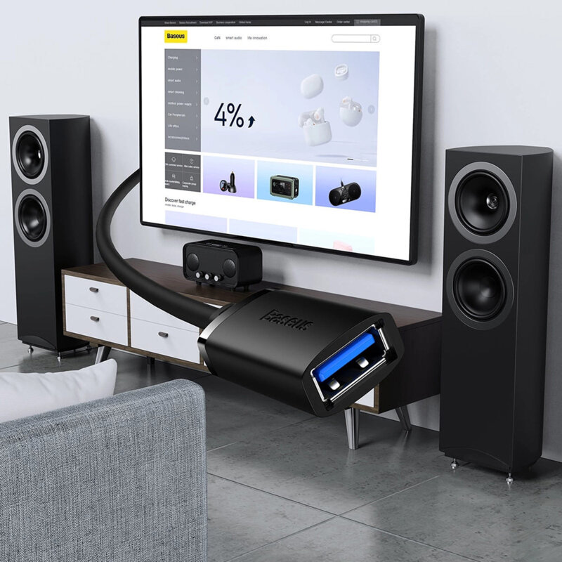 Cablu extensie USB, 3m Baseus AirJoy Series, negru