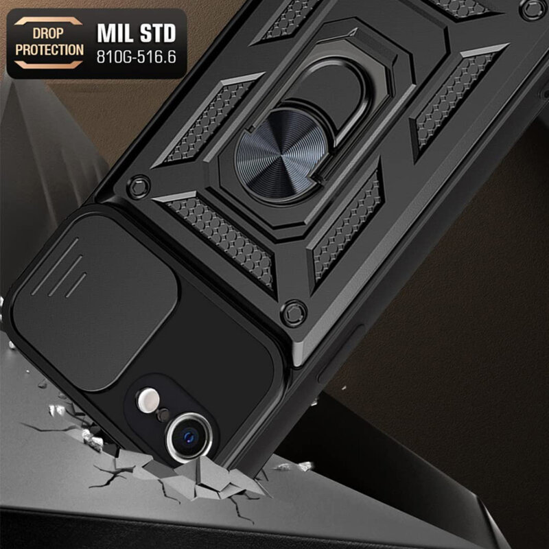 Husa iPhone 16e protectie camera Techsuit CamShield Series, albastru