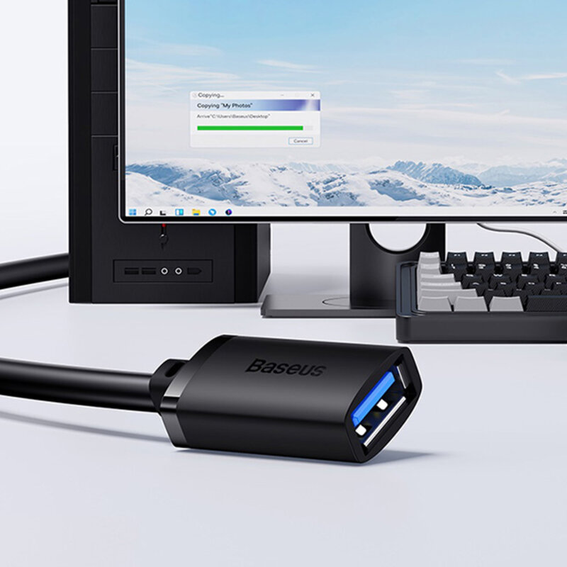 Cablu extensie USB, 5m Baseus AirJoy Series, negru