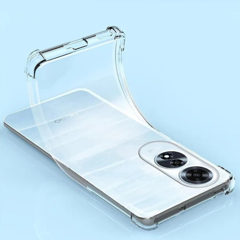 Husa Oppo A60 4G Techsuit Shockproof Clear Silicone, transparenta