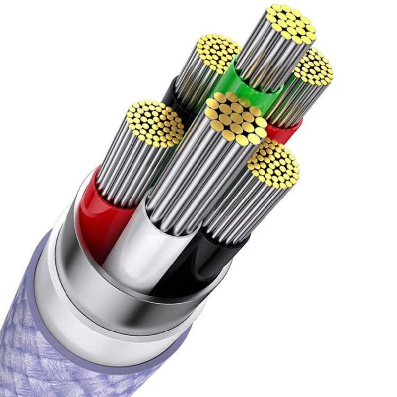 Cablu de date 3in1 Baseus Flash Series 2, 100W, 1.2m, mov