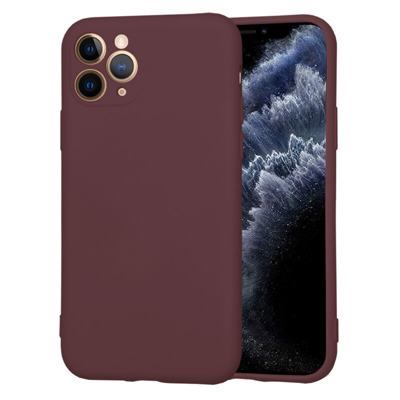 Husa silicon iPhone 11 Pro Techsuit SoftFlex, bordo