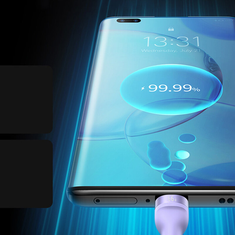 Cablu de date 3in1 Baseus Flash Series 2, 66W, 1.2m, mov