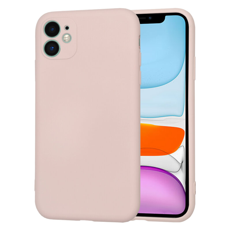 Husa silicon iPhone 11 Techsuit SoftFlex, roz pudra