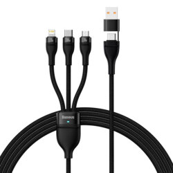 Cablu de date USB, Type-C Baseus Flash Series 2, 100W, negru