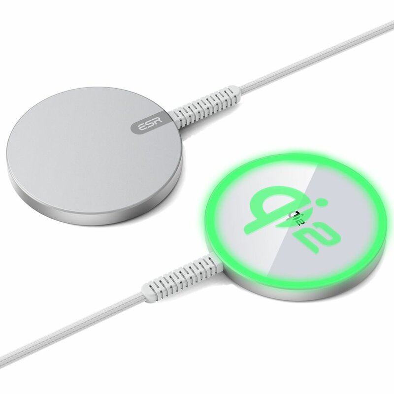 Incarcator MagSafe wireless ESR HaloLock Qi2, 15W, argintiu